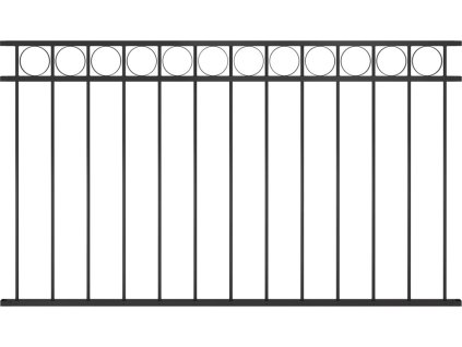 Plotový panel ocelový 1,7 x 0,8 m [146316] (Barva Černá)