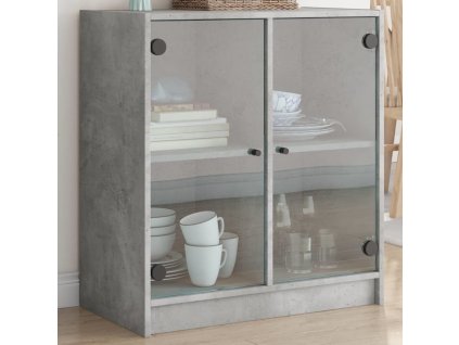 Odkládací skříňka skleněná dvířka 68x37x75,5 cm [836421] (Barva Černá)