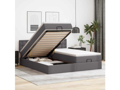 Osmanský rám postele s matrací 160x200cm umělá kůže [3312804] (Barva cappucino)