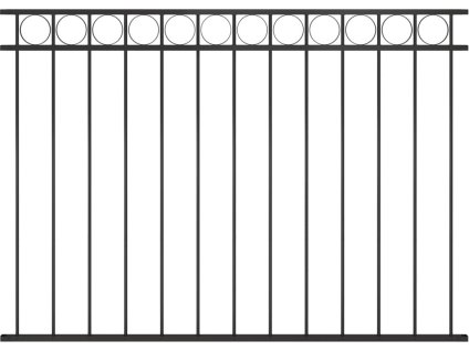 Plotový panel ocelový 1,7 x 1,2 m [146318] (Barva Černá)