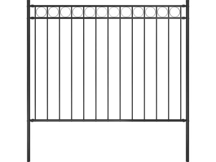 Zahradní plot ocelový 1,7 x 1,2 m [146314] (Barva Černá)