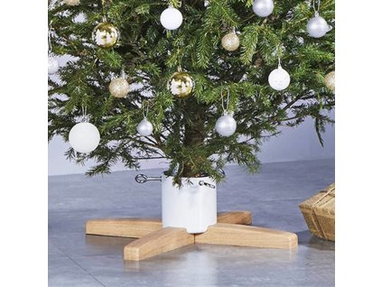 Stojan na vánoční stromek 55 x 55 x 15,5 cm [343330] (Barva stříbrná a černá)