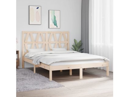 Rám postele masivní borovice 135 x 190 cm Double [3103975] (Barva Šedá)