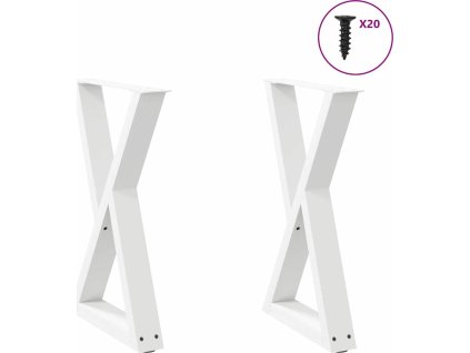 Nohy k jídelnímu stolu 2 ks ocel 50 x (72-73,3) cm ocel [4012717] (Barva Bílá)