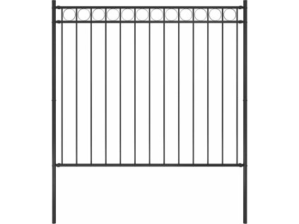 Zahradní plot ocelový 1,7 x 1,5 m [146315] (Barva Černá)