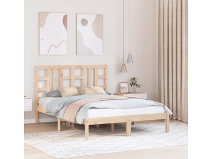 Rám postele masivní dřevo 135 x 190 cm dvojlůžko [3105384] (Barva Černá)