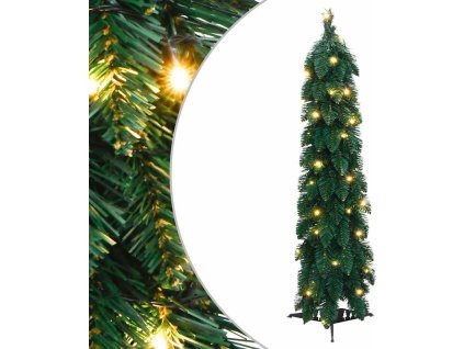 Umělý vánoční stromek s LED osvětlením zasněžený 45 LED 90 cm [357689] (Barva Zelená)