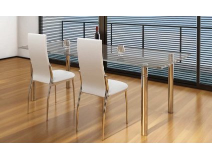 Jídelní židle 2 ks umělá kůže [60571] (Barva Bílá)