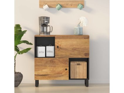 Příborník se 2 dvířky 80 x 33 x 75 cm masivní recyklované dřevo [352924] (Barva medová hnědá)