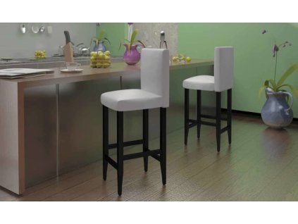 Barové stoličky 6 ks umělá kůže [160720] (Barva Bílá)