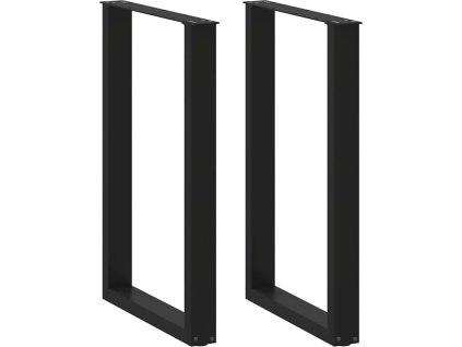 Nohy barového stolu ve tvaru U 2 ks ocel 60 x (90-91) cm ocel [4013224] (Barva Černá)