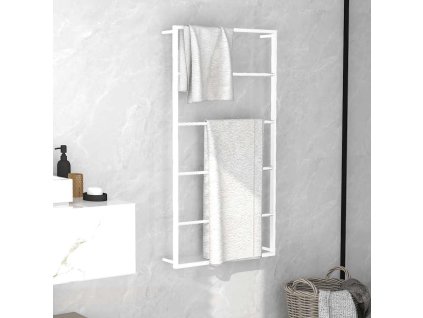 Věšák na ručníky 60 x 10 x 116 cm ocel [336121] (Barva Bílá)