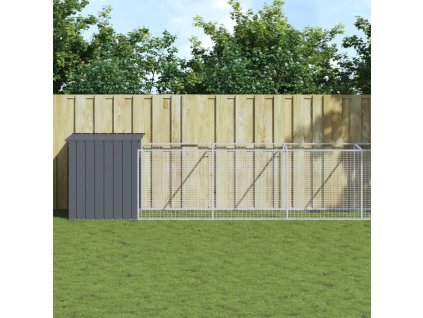 Psí bouda s výběhem 110 x 1 017 x 110 cm ocel [3189082] (Barva Antracitová)