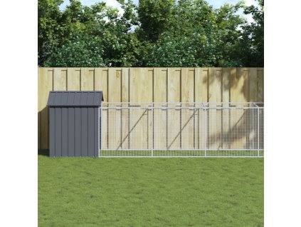 Psí bouda se střechou 117 x 813 x 123 cm ocel [3189061] (Barva Antracitová)