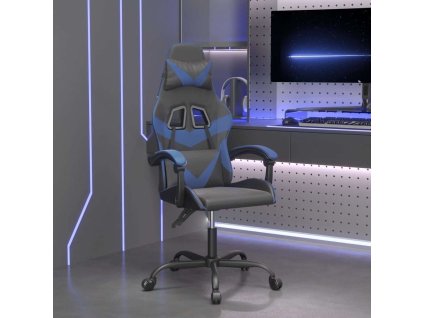 Herní židle umělá kůže [3143842] (Barva Černo-modrá)