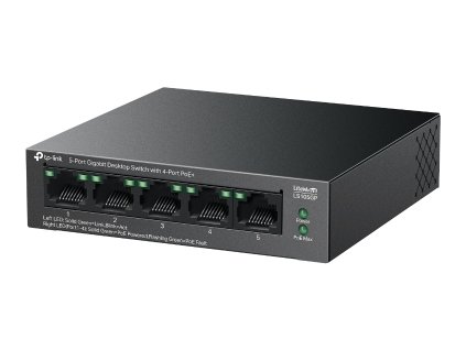Switch TP-Link LS105GP 1x GLAN, 4x GLAN s PoE+, 65W [52453510]