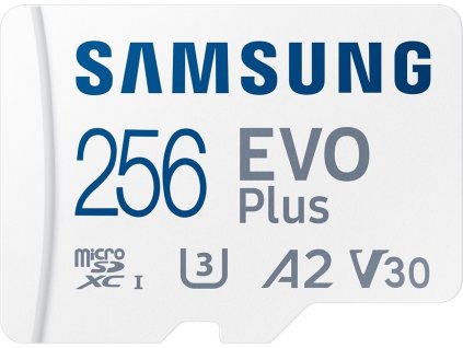 Paměťová karta Samsung EVO Plus micro SDXC, 256GB, UHS-I U3, Class 10 + Adaptér [28470058]
