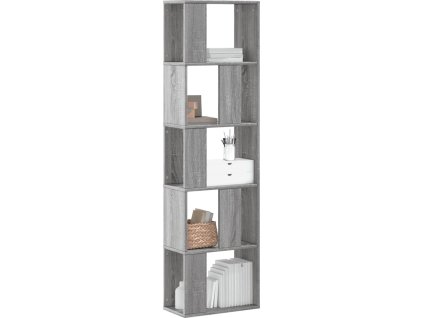 Knihovna 5patrová 45 x 23,5 x 162,5 cm kompozitní dřevo [852785] (Barva Šedá sonoma)