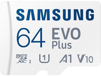 Paměťová karta Samsung EVO Plus micro SDXC, 64GB, UHS-I U1, Class 10 + Adaptér [28470056]