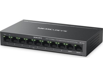 Switch TP-Link Mercusys MS110CP 2x GLAN, 8x LAN s PoE+, 65W [52453536]