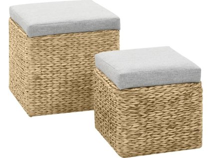 Sada taburetů z mořské trávy 2 kusy [246110] (Barva Hnědá)