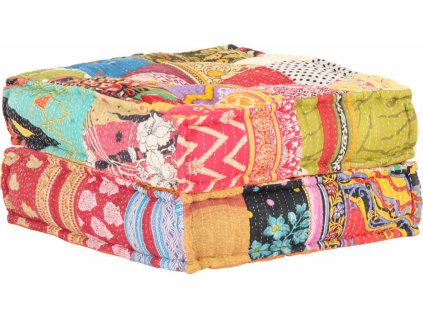 Pouf 60 x 70 x 36 cm pruhovaný textil [287707] (Barva Patchwork)