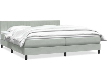 Box spring postel s matrací 180x210 cm samet [3316413] (Barva Světle šedá)