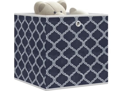 Skládací úložné boxy 10 ks 32x32x32 cm netkaná textilie [4018980] (Barva Modrá)