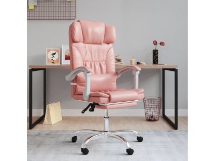 Polohovací kancelářská židle umělá kůže [349737] (Barva Růžová)