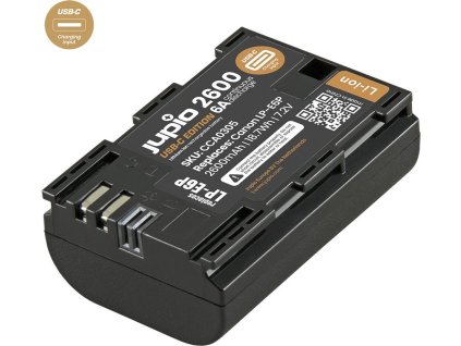 Baterie Jupio LP-E6P *ULTRA C*  2600mAh (6A continuous discharge) 18.7Wh (6A continuous discharge) 18.7Wh - s USB vstupe [54982121]