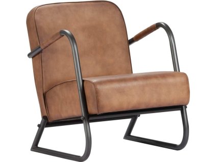 Relaxační křeslo pravá kůže [282901] (Barva Světle hnědá)