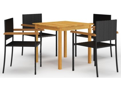 5dílný zahradní jídelní set [3067715] (Barva Černá)