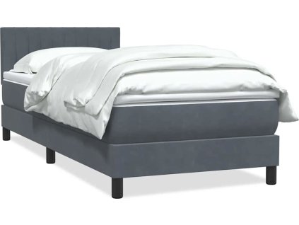 Box spring postel s matrací 80x210 cm samet [3316378] (Barva Tmavě šedá)