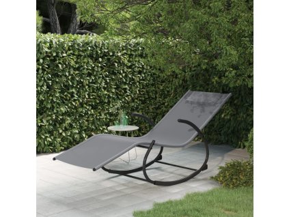 Houpací lehátko ocel a textilen [318113] (Barva Šedá)