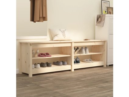 Lavice s botníkem 160x36,5x50 cm masivní borovice [821728] (Barva Černá)