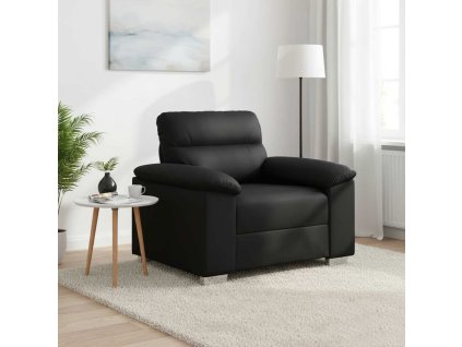 Rozkládací křeslo 60 cm umělá kůže [4105331] (Barva Černá)