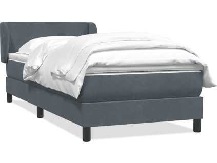 Box spring postel s matrací 80x220 cm samet [3317380] (Barva Tmavě šedá)