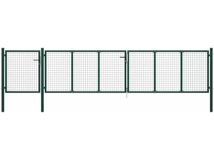 Zahradní brána ocel 500 x 100 cm [144317] (Barva Zelená)