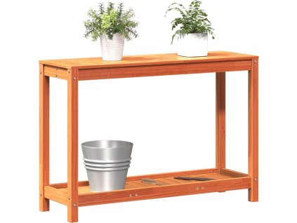 Přesazovací stůl s policí voskově hnědý 108x35x75 cm borovice [832392] (Barva Přírodní borovice)