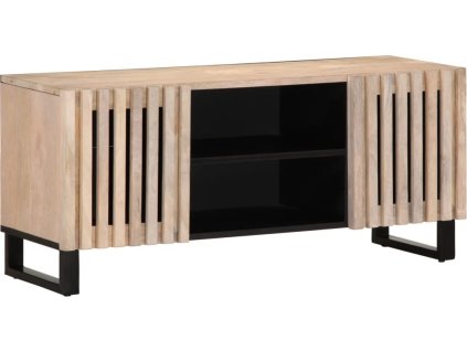 TV skříňka 105 x 34 x 46 cm masivní mangovníkové dřevo [377439] (Barva Bílá)
