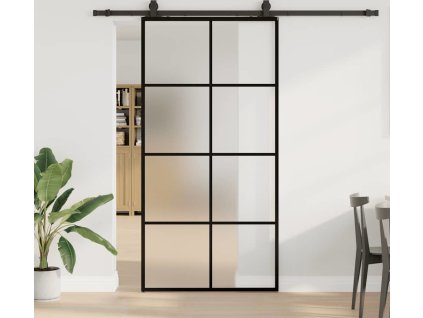 Posuvné dveře se sadou kování 102,5x205 cm ESG Glass [3375947] (Barva Černá)