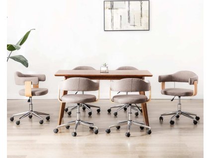 Otočné jídelní židle 6 ks umělá kůže [3054907] (Barva Taupe)