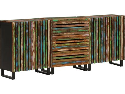 Příborníky 3 ks 60 x 34 x 75 cm masivní akáciové dřevo [3217087] (Barva Vícebarevný)