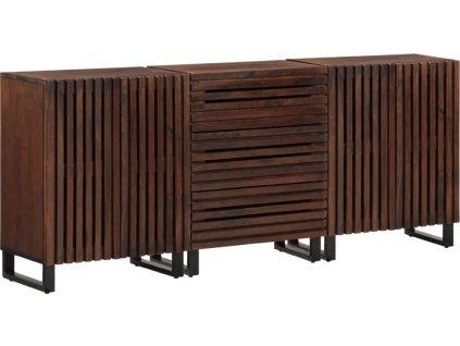 Příborníky 3 ks 60 x 34 x 75 cm masivní mangovníkové dřevo [3217085] (Barva Světle hnědá)