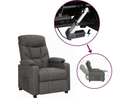 Zvedací křeslo textil [3093458] (Barva Tmavě šedá)