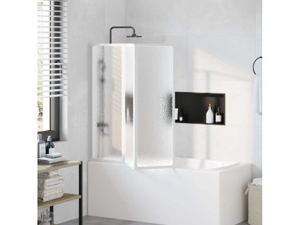 Vanová zástěna 141 x 132 cm 3 skládací panely [140785] (Barva Bílá)