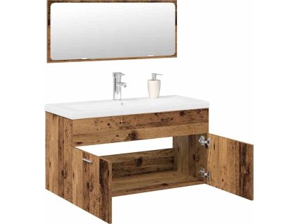3dílná koupelnová sestava kompozitní dřevo [3328911] (Barva Staré dřevo)