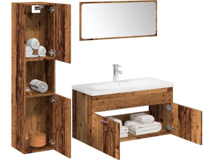 Koupelnová sestava kompozitní dřevo [3071247] (Barva Betonová šedá)