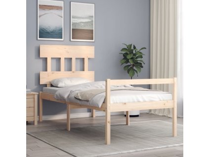 Postel s čelem pro seniory Single masivní dřevo [3195382] (Barva Bílá)