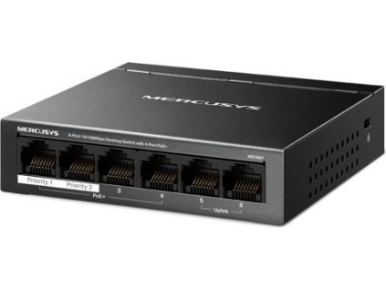 Switch TP-Link Mercusys MS106P 2x LAN, 4x LAN s PoE, 67W [52453537]